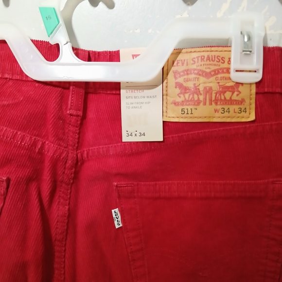 Levi's Other - Mens Levi's 511 Red Corduroy Pants Size 34x34